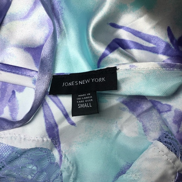 Jones New York Nightgown Floral Satin Midi Romantic Slip Dress size S - Picture 6 of 7